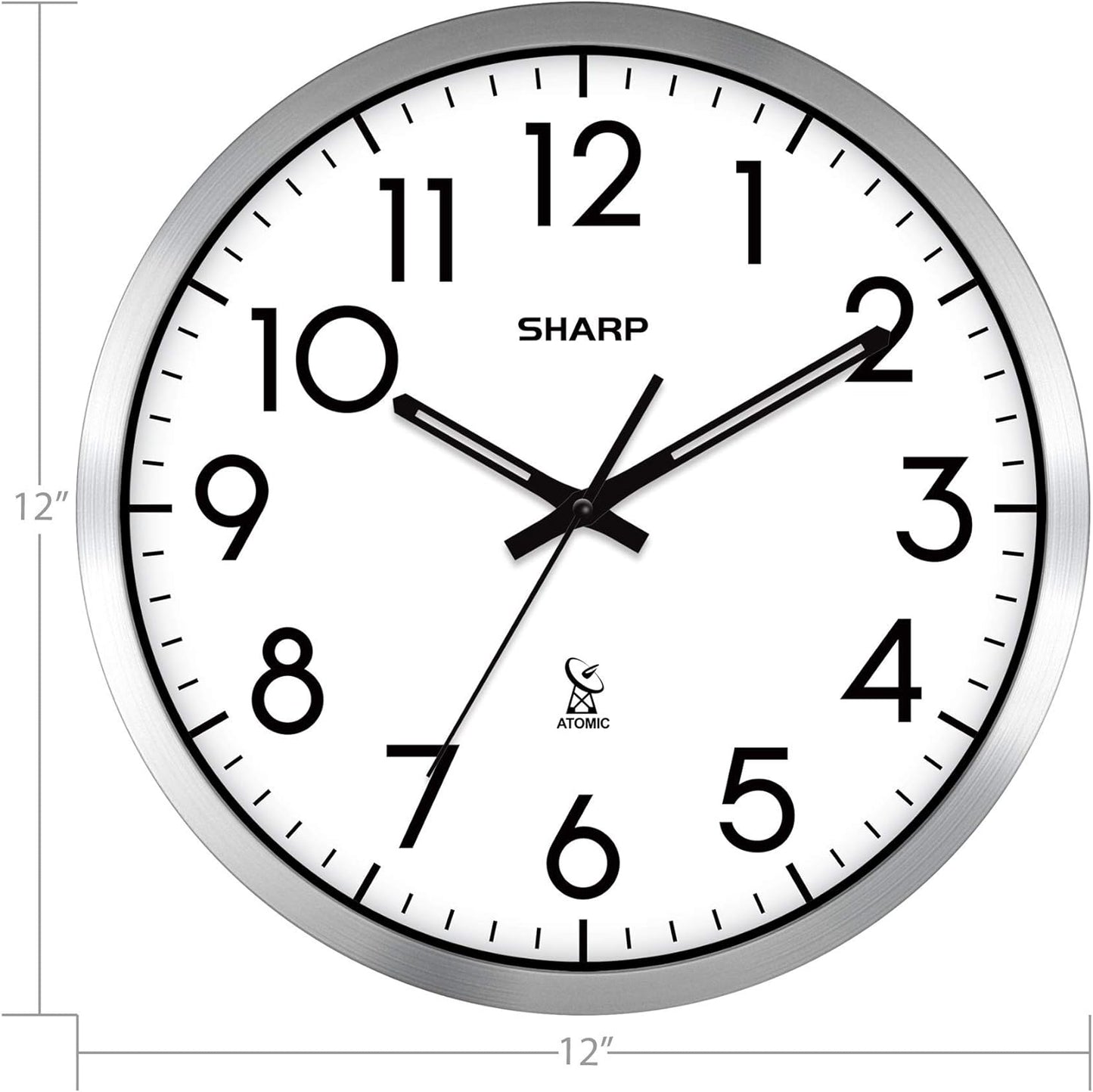 Sharp Atomic Analog 12" Wall Clock