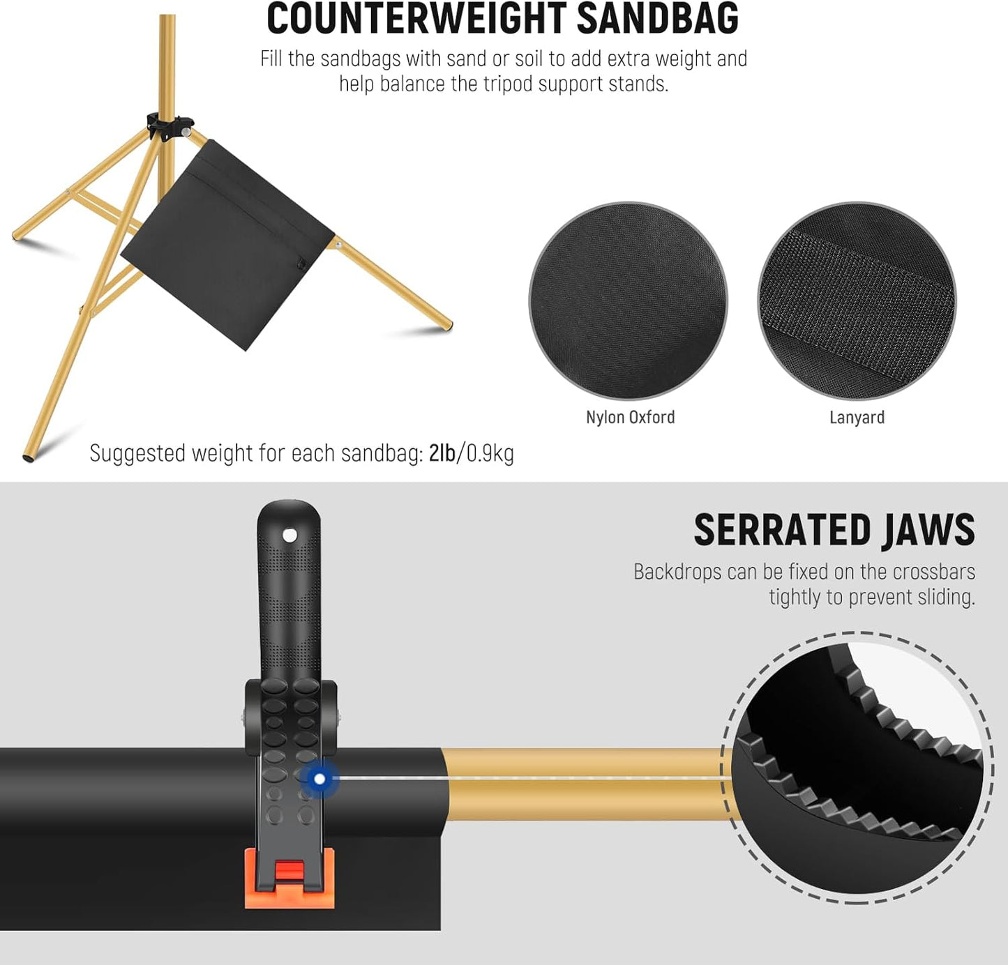 Neewer 10ft Photo Studio Backdrop Support System - Gold