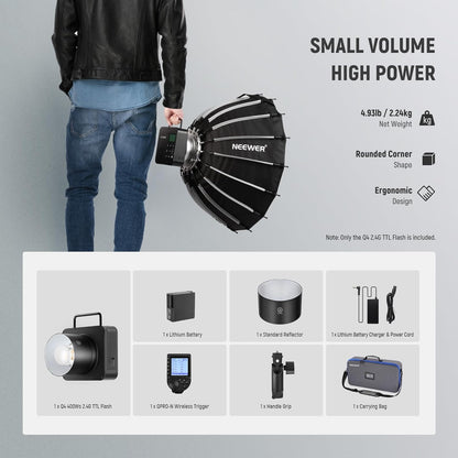 Neewer Q4 400Ws TTL Studio Flash Trigger Kit