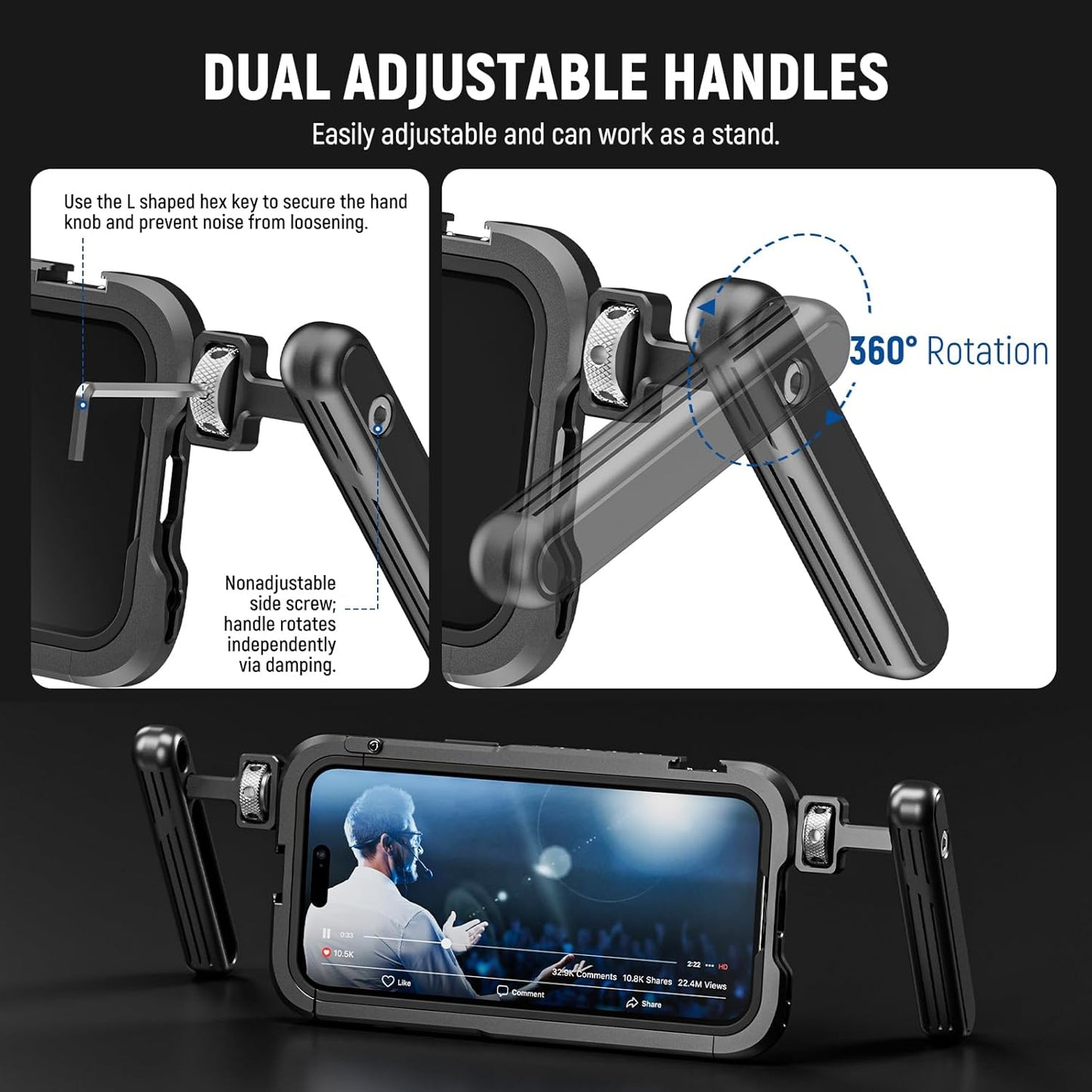Neewer 15 Pro Phone Cage Video Rig iPhone