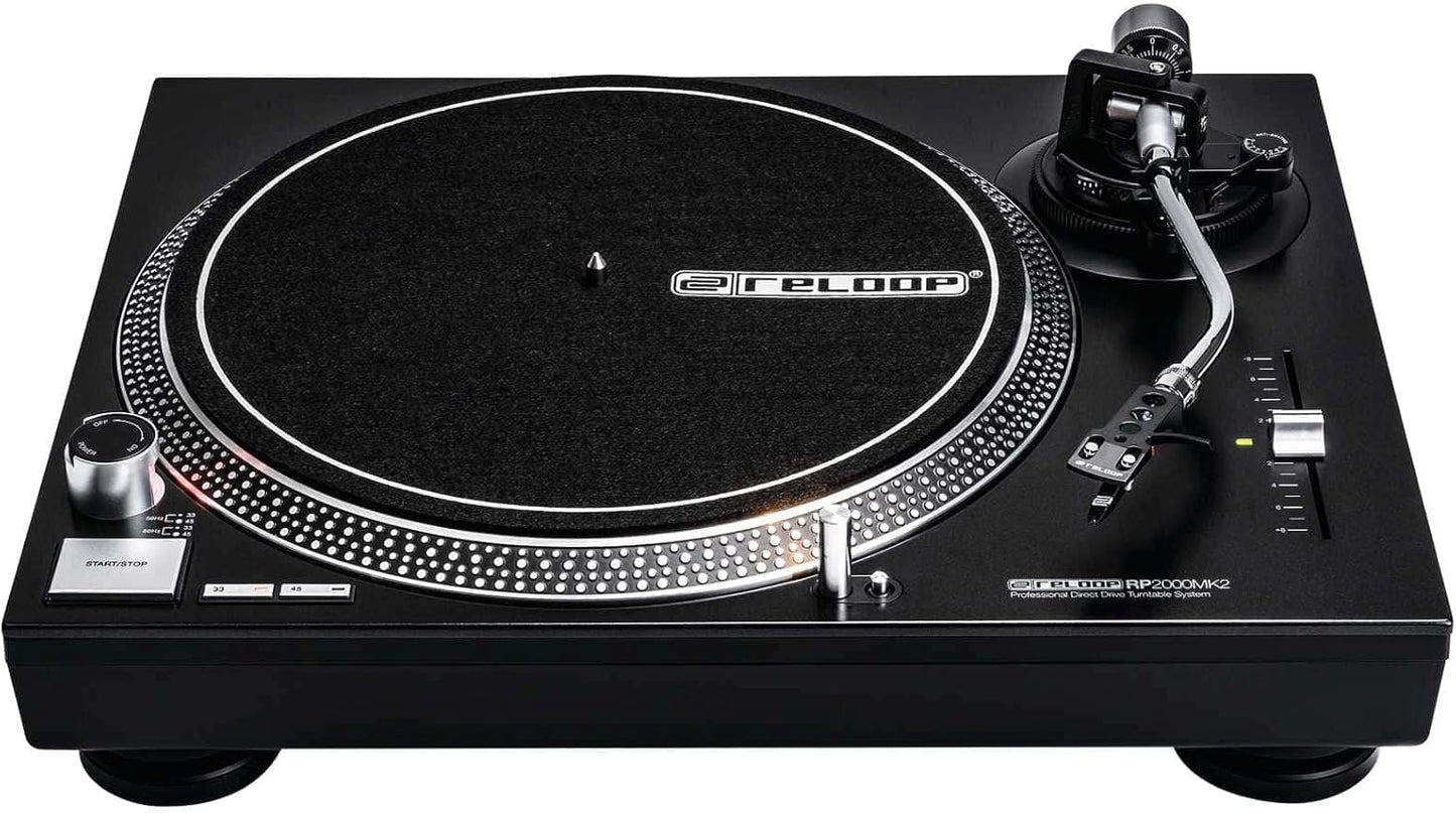 Reloop RP-2000 MK2 Direct Drive DJ Turntable with Cartridge