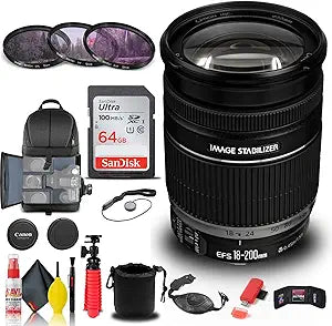 Canon 2752B002 EF-S 18-200mm Zoom Lens Renewed Kit