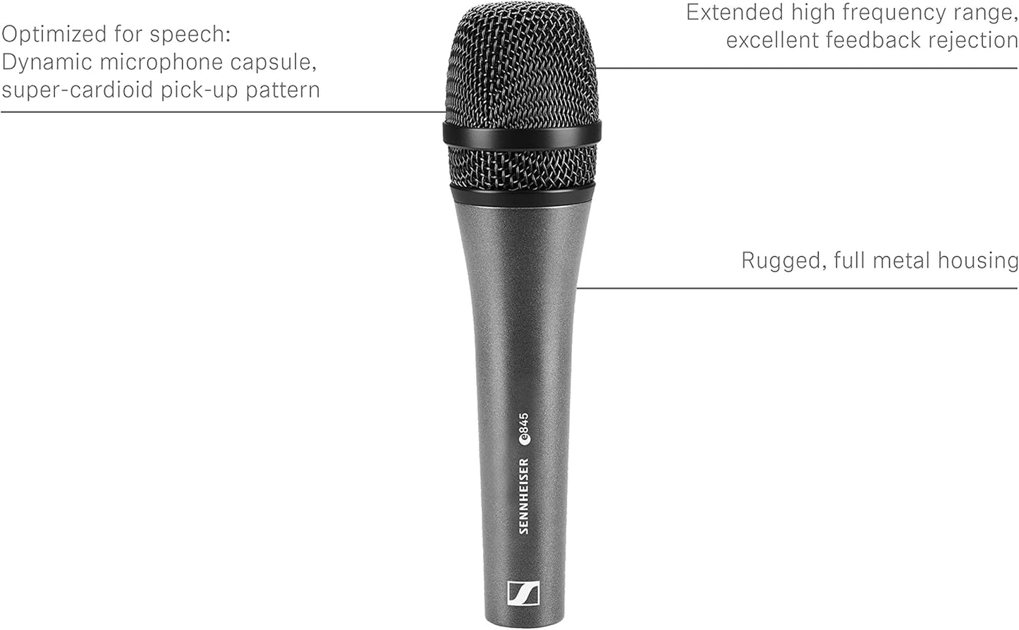 Sennheiser 004515 E845 Dynamic Supercardioid Microphone