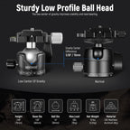 Neewer 10101297 Low Profile Camera Tripod Ball Head