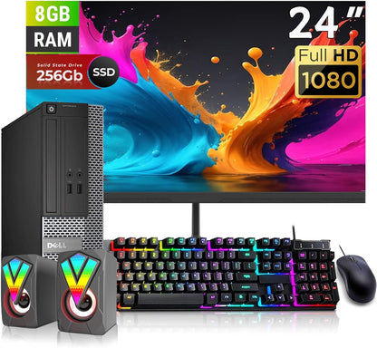 Dell 3010 i3 Desktop PC 24" Monitor Bundle Renewed