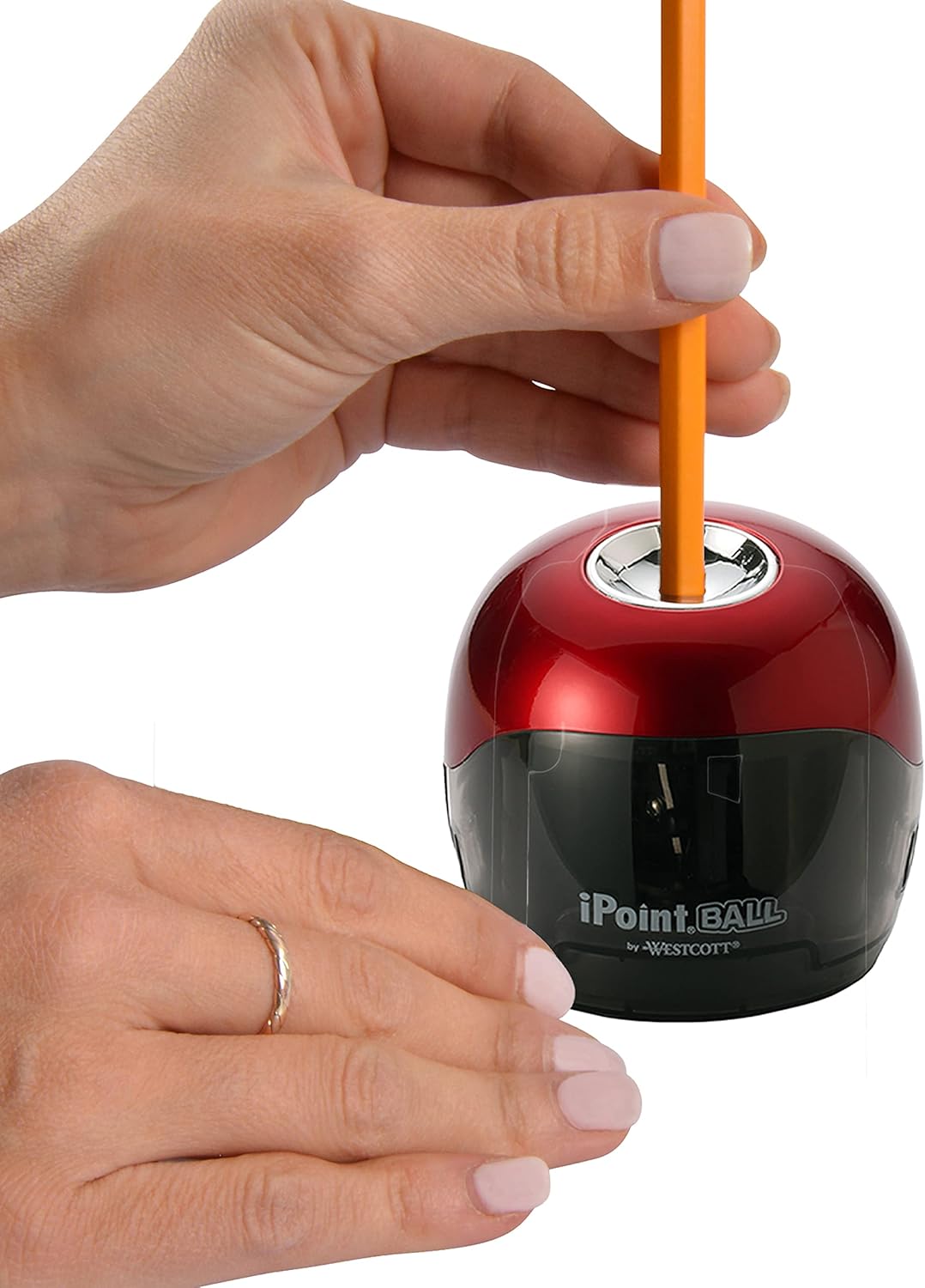 Westcott 15570 iPoint Ball Battery Pencil Sharpener - Red/Black
