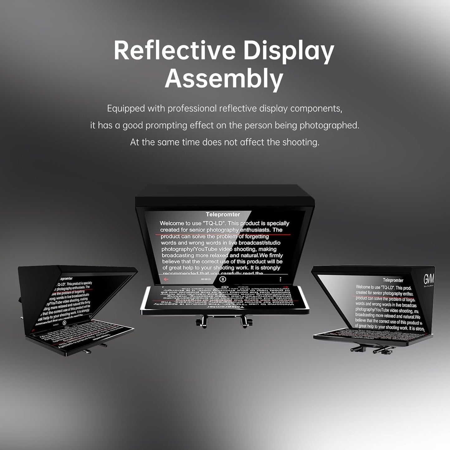 GVM Teleprompters with Carry Case and Tablet Control
