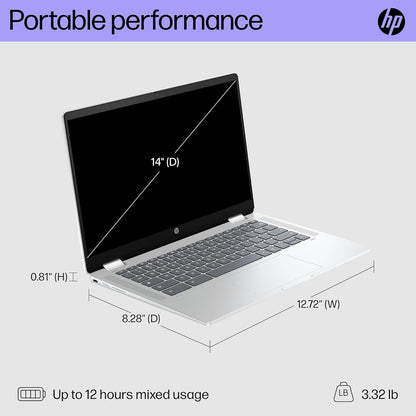 HP 9P9X3UA#ABA Chromebook x360 14" - HD Touchscreen Laptop 2024