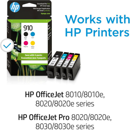 HP 3YQ26AN#140 910 Black Cyan Magenta Yellow Ink Cartridges