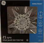 GE 71026HD 9 in. Silver Jewel Holiday Tree Topper
