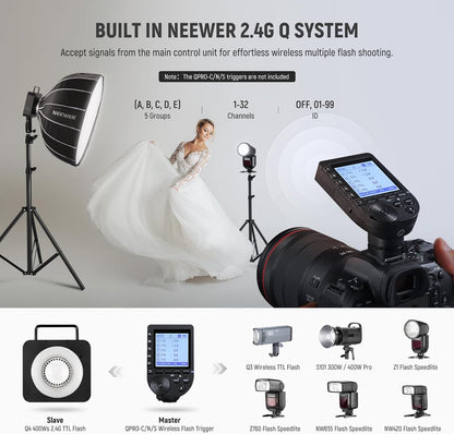 Neewer Q4 400Ws TTL Outdoor Flash Strobe Bowens Mount