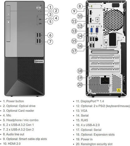 Lenovo Gen 2 V50t Business Desktop PC 4K