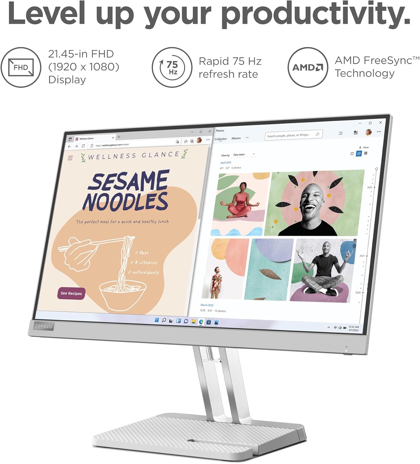 Lenovo 67AFKCCBUS L22e-40 21.45" FHD 75Hz Monitor