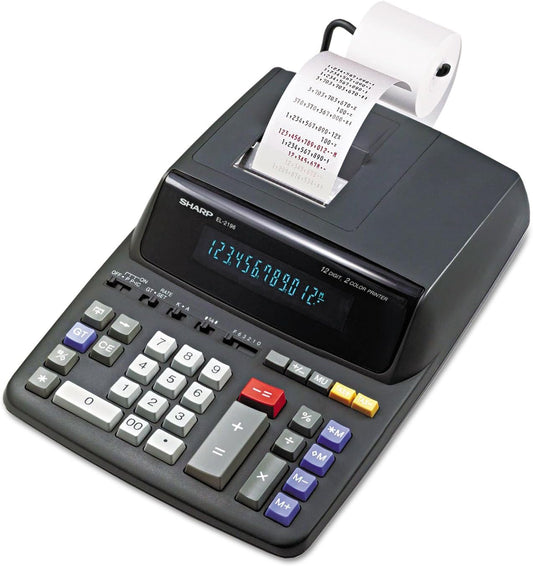 Sharp LYSB0087440Z2-ELECTRNCS EL2196BL Two-Color Printing Calculator