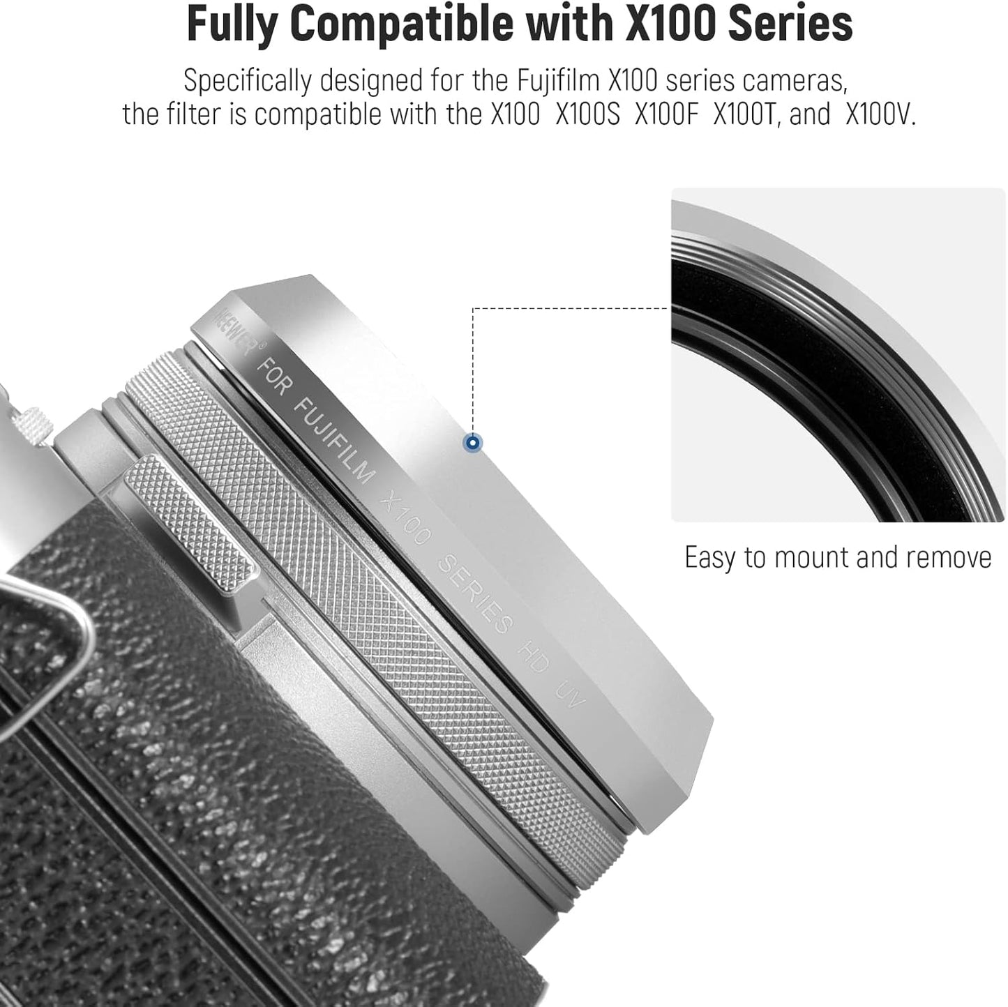 Neewer 10102286 UV Filter for Fujifilm X100 Series