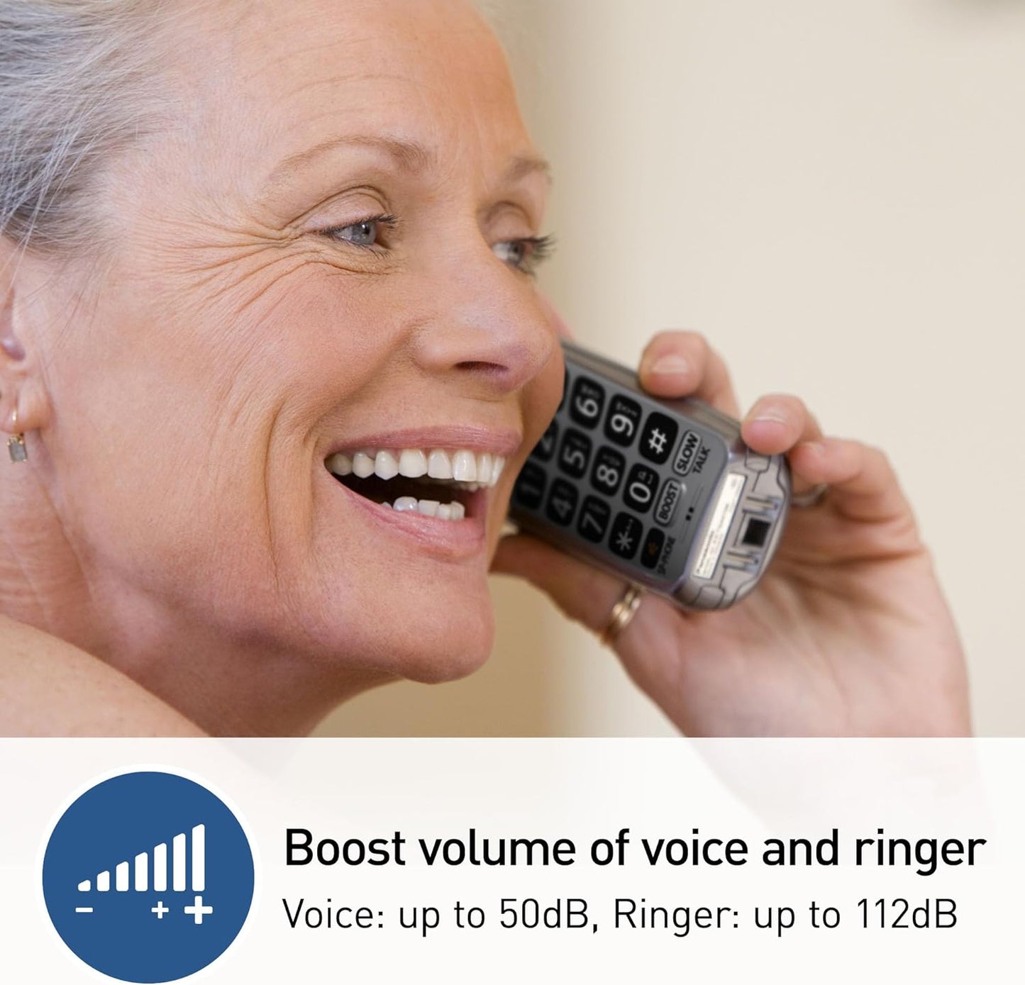 Panasonic KX-TGM450S Amplified Cordless Phone 50dB Volume Boost Silver
