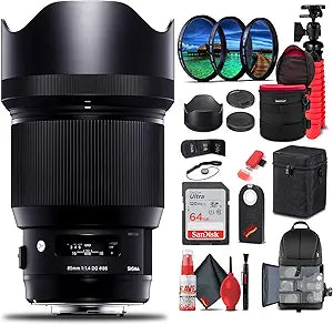 Sigma 321954 85mm f/1.4 Art Lens Canon EF Bundle