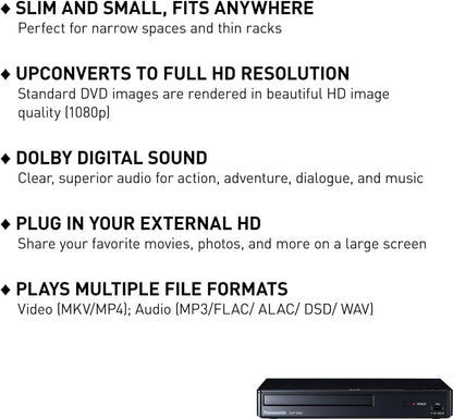 Panasonic DMP-BD84P-K Blu-Ray DVD Player Full HD Dolby