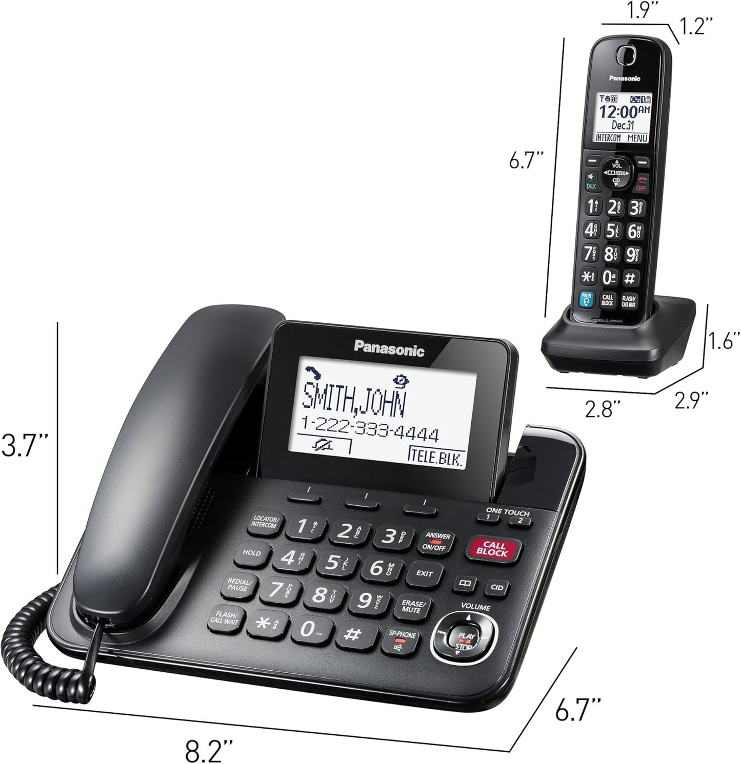 Panasonic KX-TGF892B Bluetooth Expandable Corded Phone