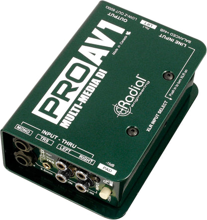 Radial Engineering ProAV1 DI Box Bundle XLR TRS Cables