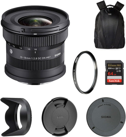 Sigma Sigma 10-18mm f/2.8 DC DN Contemporary Lens (Sony E) Bundle
