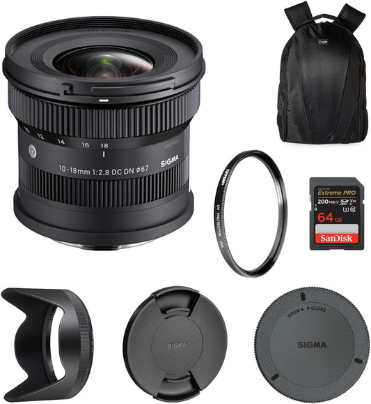 Sigma Sigma 10-18mm f/2.8 DC DN Contemporary Lens (Sony E) Bundle