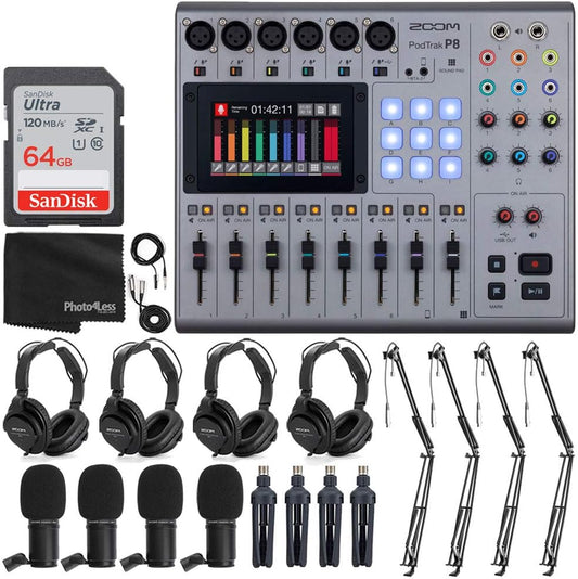 Zoom ZP8 K4 PodTrak P8 Podcast Mic Bundle