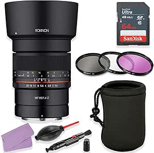 Rokinon 85mm f/1.4 Nikon Z Lens Bundle