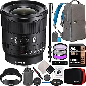 Sony E11SNSEL20F18G FE 20mm F1.8 G Lens Bundle