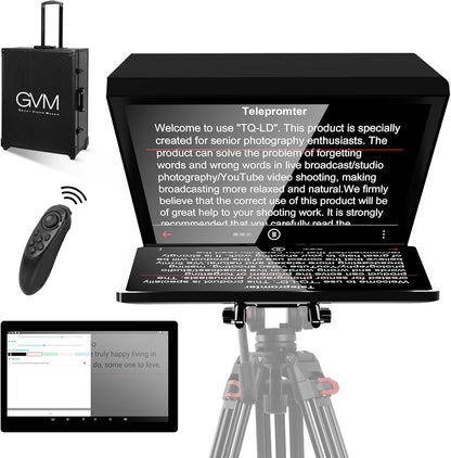 GVM Teleprompters with Carry Case and Tablet Control