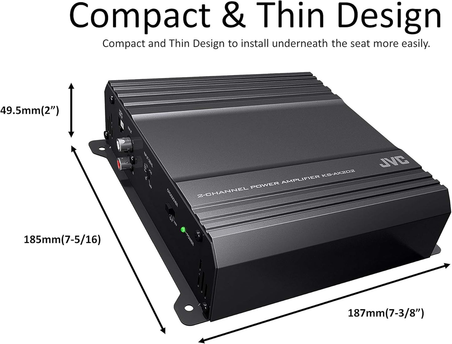 JVC KS-AX202 300W 2-Channel Class AB Amplifier