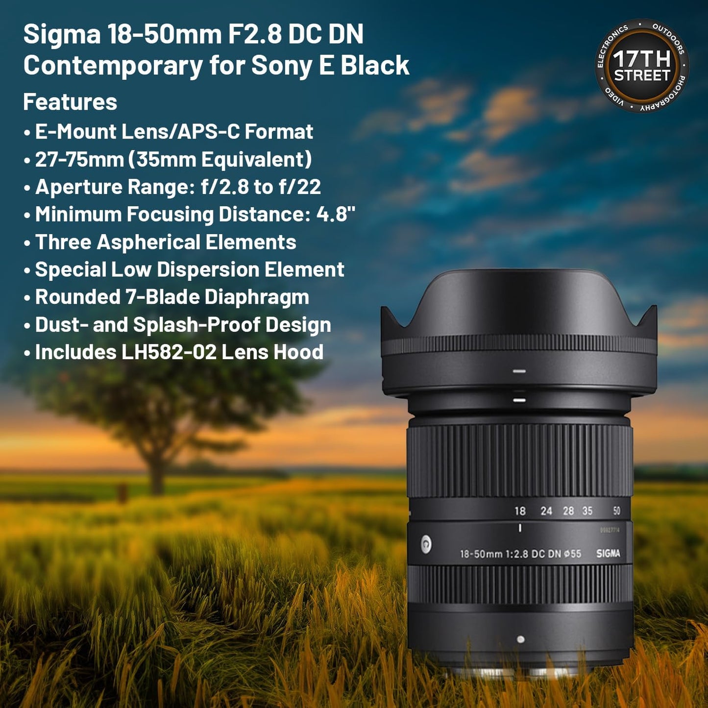 Sigma SIG585965 18-50mm F2.8 Sony E-Mount Lens Bundle
