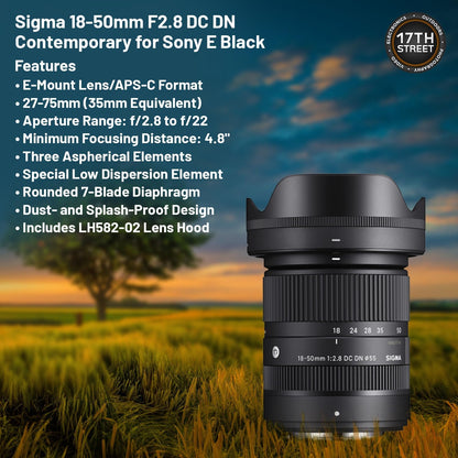 Sigma SIG585965 18-50mm F2.8 Sony E-Mount Lens Bundle