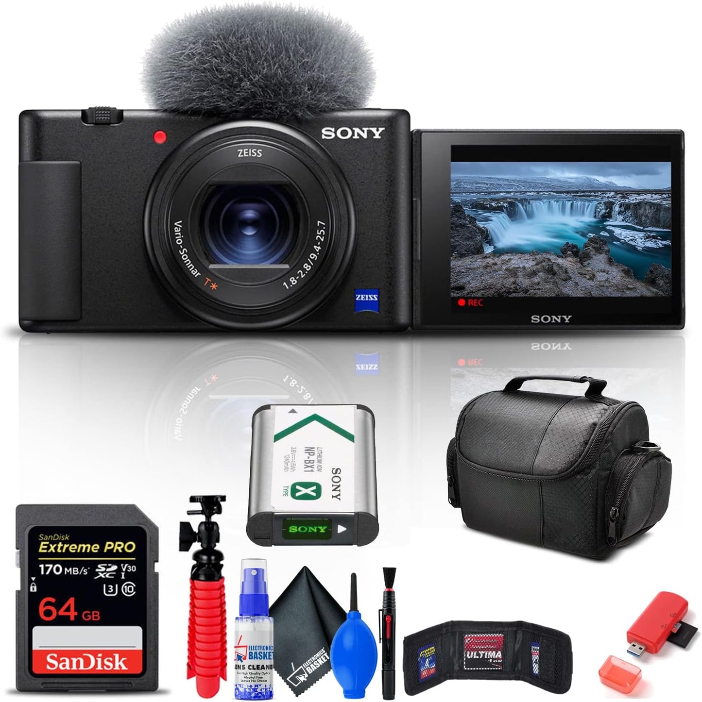 Sony DCZV1/B ZV-1 Vlogging Camera Bundle Renewed