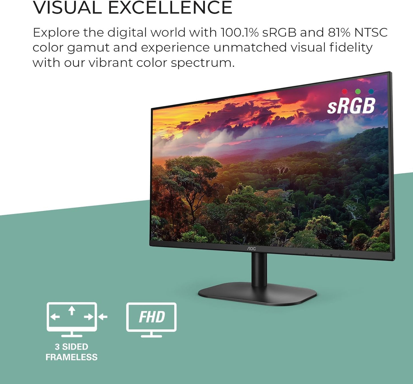 AOC 24B2H2 24" Frameless FHD 100Hz IPS Monitor