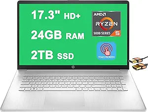 HP Laptop 17 Touch 17.3" Ryzen 5 5500U 24GB RAM