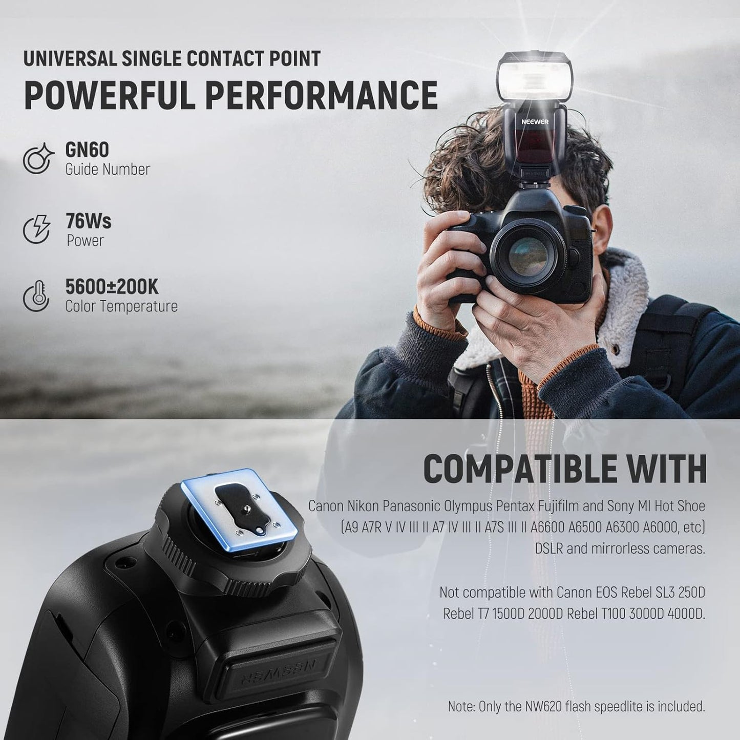 Neewer 10102074 NW620 Speedlite Flash GN60