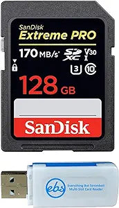 SanDisk 128G_SD_Extreme_Pro_R6 SDXC Memory Card Panasonic Lumix Bundle