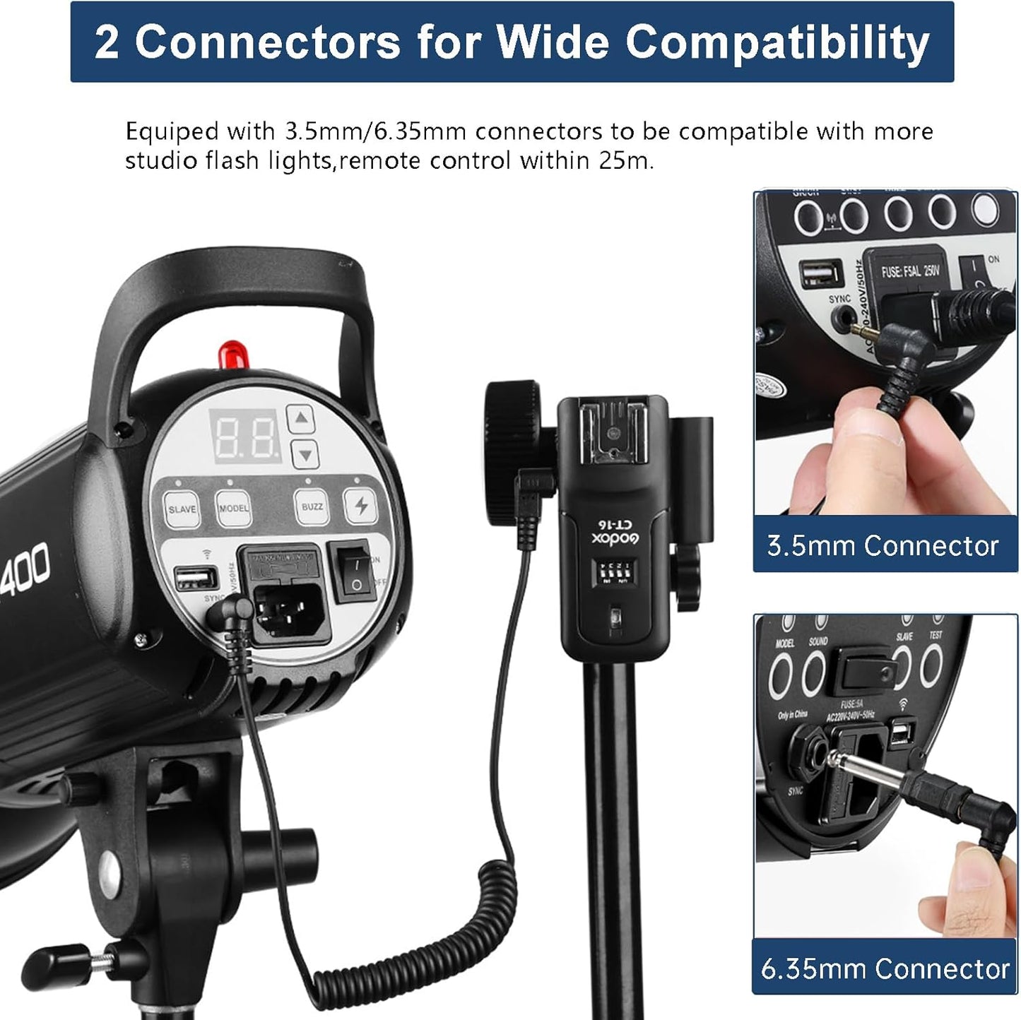 Godox YZP-CT16-4-IN-1 Wireless Flash Trigger Receiver Kit 433MHz