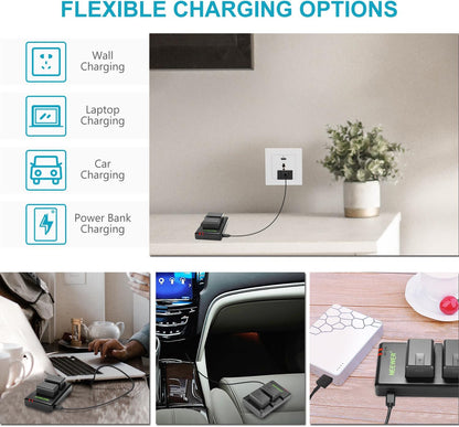 Neewer VW-VBT190 Battery & Dual USB Charger Kit
