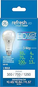 GE 96763 LED 3-Way Light Bulb Refresh HD