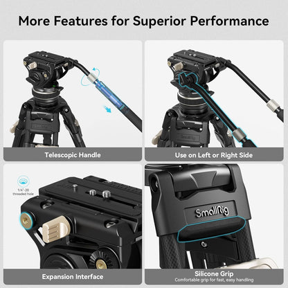 SmallRig 3989-CF-FBA-US AD-100 Carbon Fiber Video Tripod