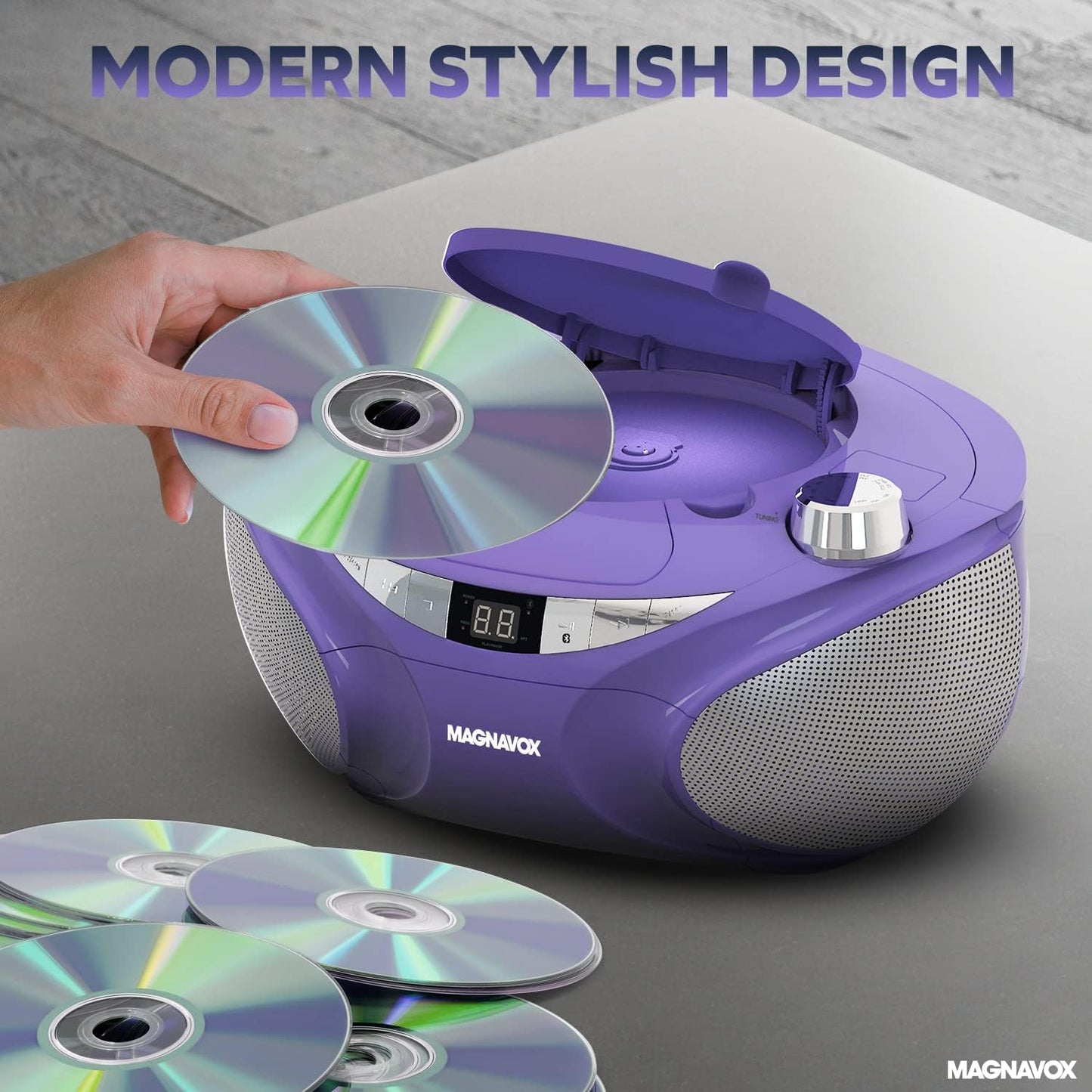 Magnavox MD6949 Portable CD Boombox Bluetooth Radio