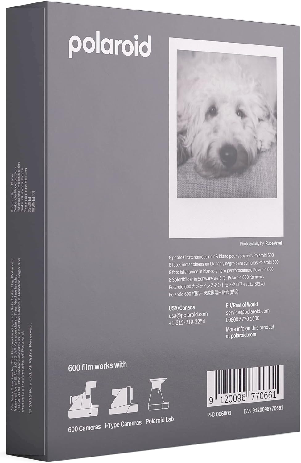 Polaroid 6003 B&W Instant Film 8 Exposures