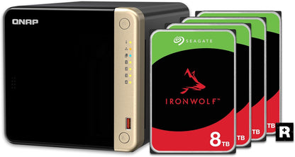 QNAP TS-464-8G-48ST-US 24TB IronWolf HDD NAS Bundle