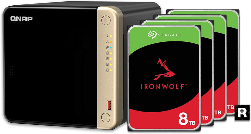 QNAP TS-464-8G-48ST-US 24TB IronWolf HDD NAS Bundle — main product image