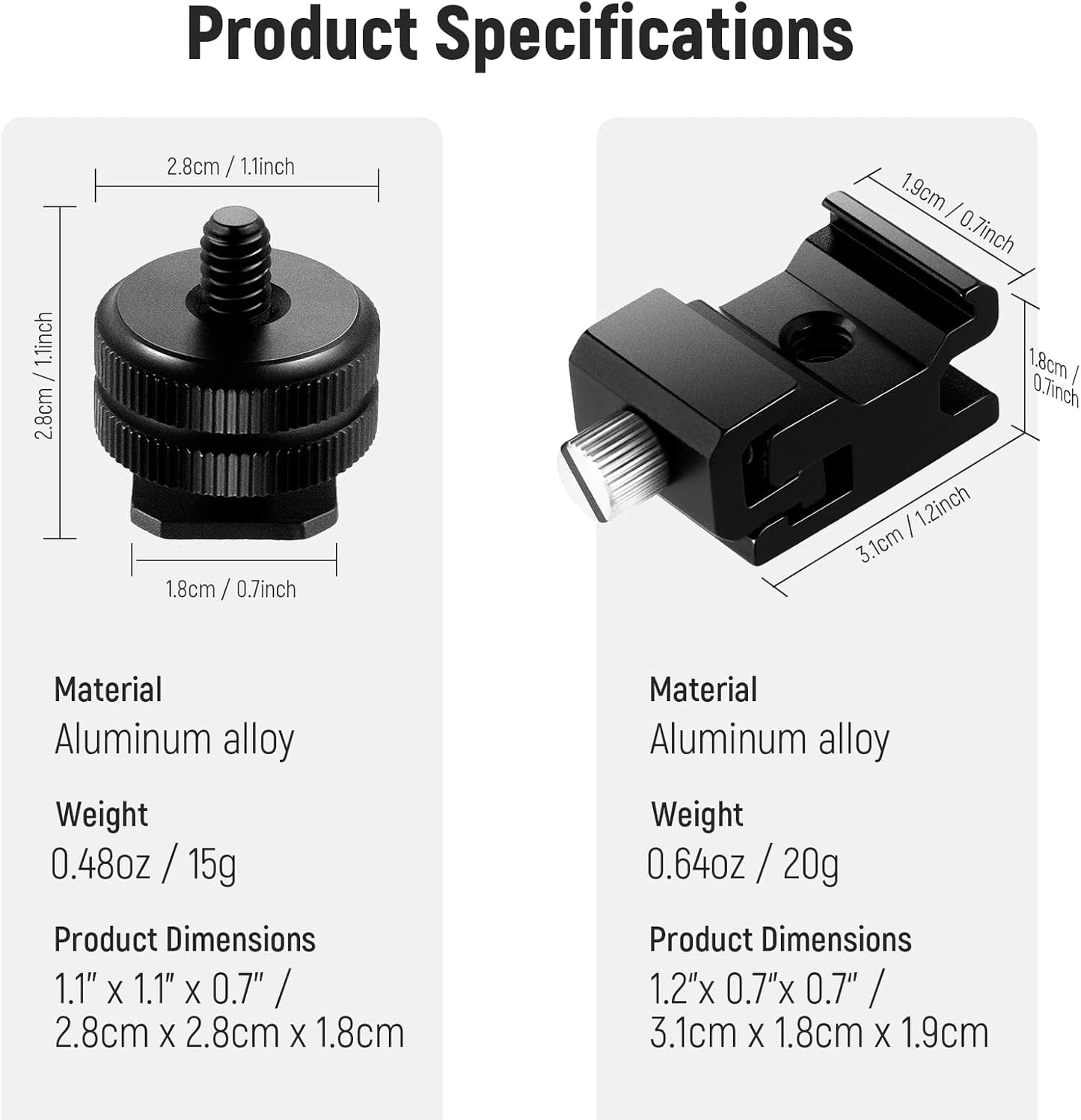 Neewer 10100957 8-Piece Cold Shoe Mount Adapter Set
