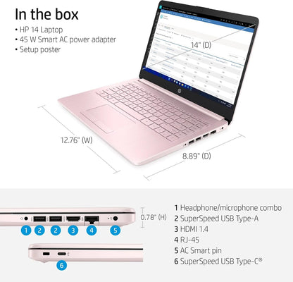 HP Ultrabook 14" Intel 4-Core 1600GB SSD Pink Win11