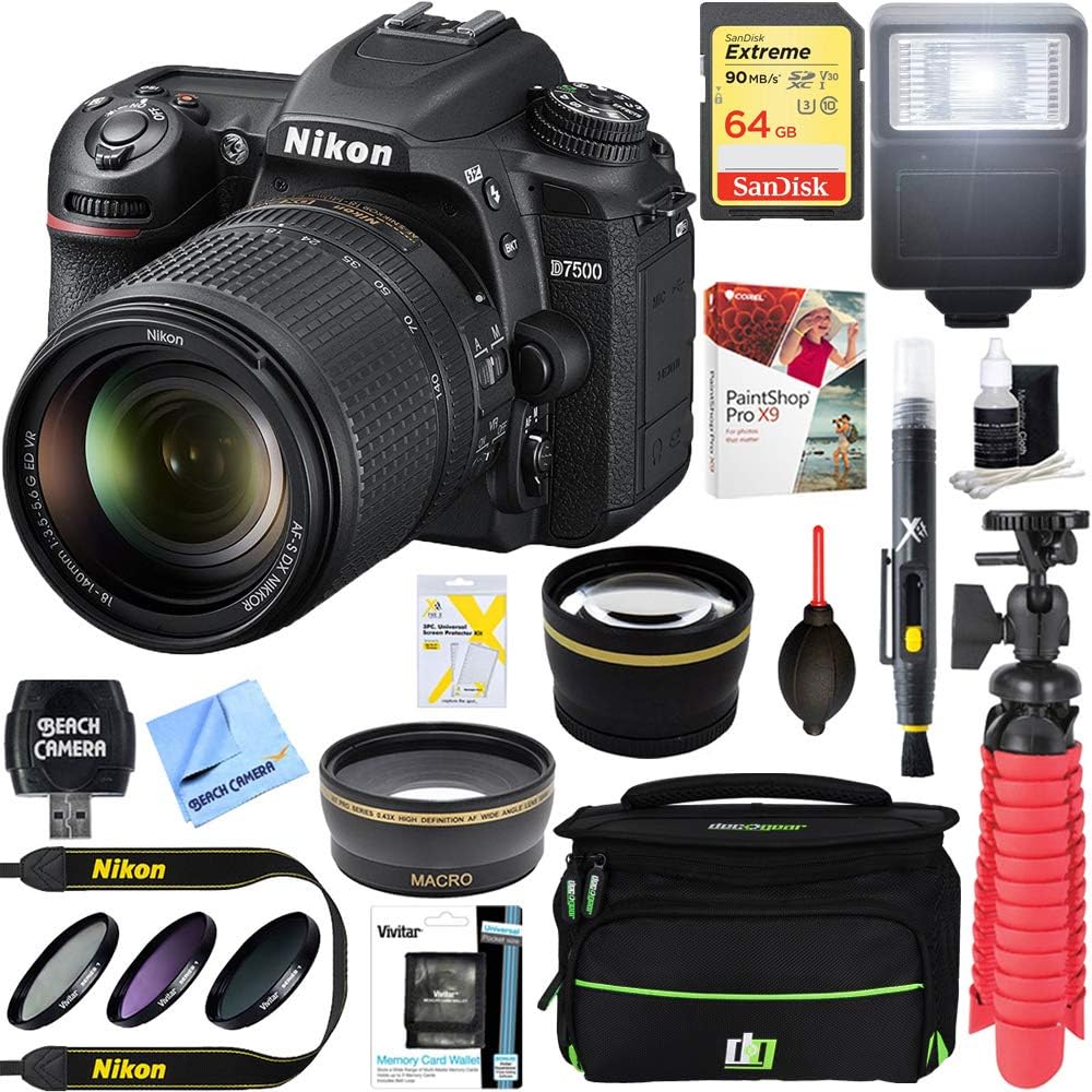 Nikon E1NKD750018140 D7500 DSLR 18-140mm Lens Bundle