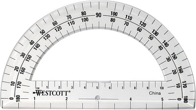 Westcott 11200 6-Inch Clear Plastic Protractor